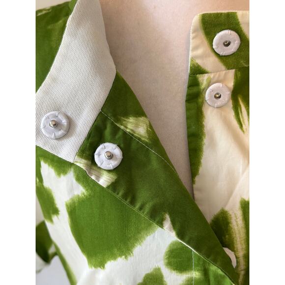 Lavia 18 Women’s Green and White Floral Blouse Size 44 - Picture 4 of 8